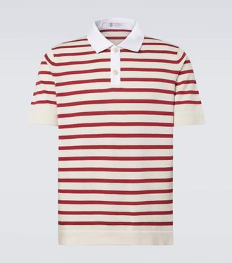 Brunello Cucinelli Striped cotton polo shirt