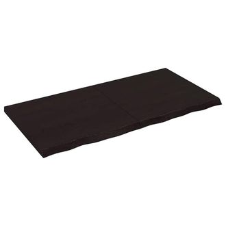Berkfield Home Table Top Dark Grey 120x60x(2-4) cm Treated Solid Wood Oak