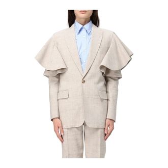 Moschino Chaqueta de tweed - Jackets - Mujer - Beige - S