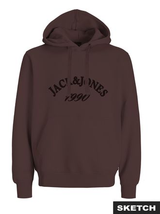Jack & Jones Kapuzensweatshirt JACK & JONES JORBLEECKER BRANDING SWEAT HOOD BF, Herren, Gr. XXL, deep mahogany detail:jj, angeraute Sweatware, Obermaterial: 70% Ba
