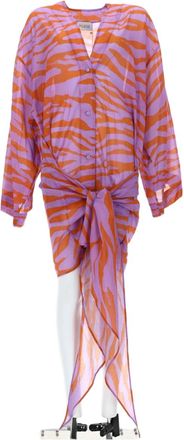 The Attico Animal Print Plunging V Dress