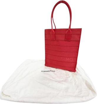 Ferragamo Pre-owned Tote Bag - Dames - Vintage Shopper - Rood - ONE Size - Leer - Vintage