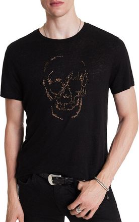 John Varvatos Embellished Linen-Blend T-Shirt
