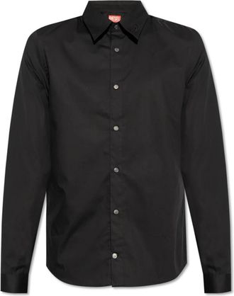 Diesel Shirt S-Fitty-A - Heren - Casual Overhemden - Zwart - M - Katoen - Overhemden