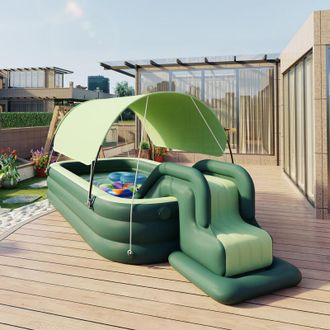 OEM Piscinas Familiares Grandes Para Ni&ntilde;os Con Tobog&aacute;n Inflable Y Toldo, Port&aacute;tiles Para Patio, Fiestas Acu&aacute;ticas Al Aire Libre, Jard&iacute;n Interior Y Exterio