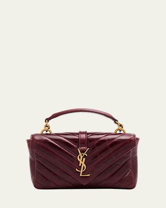 Saint Laurent College Mini YSL Quilted Crossbody Bag