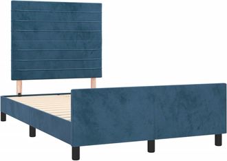 vidaXL Vidaxl - Estructura De Cama Sin Colch&oacute;n Terciopelo Azul Oscuro 120x190cm