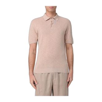 Blauer Polo in Lino e Cotone - - Tops - Uomo - Beige - S