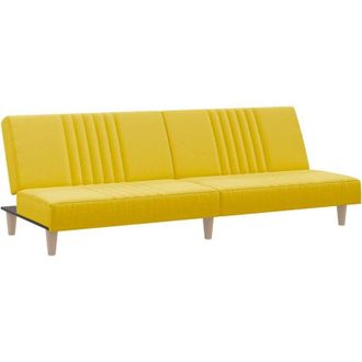 vidaXL Sof&aacute; Cama De Tela Amarillo Claro Vidaxl