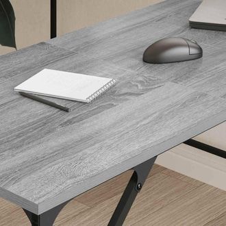 Berkfield Home Decorative Desk Grey Sonoma 149x149x75 cm Engineered Wood | Size: 149 x 149 x 75 cm
