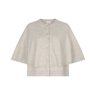 Dante6 Camyl Gebreide Cape - Dames - Jassen - Beige - Maat: Xs/S Wol
