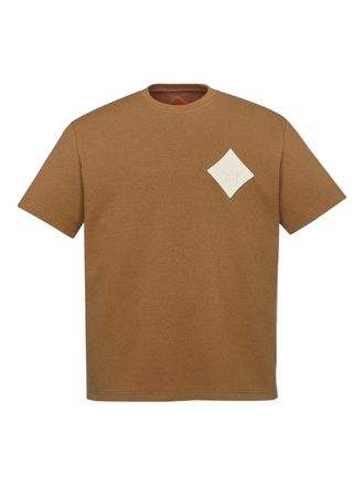 MCM logo-patch T-shirt - men - Polyester/Cotton/Polyamide - S - Brown