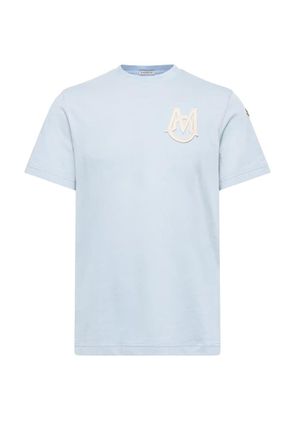 Moncler BRANDED COTTON T SHIRT Size: XXL, colour: BLUE