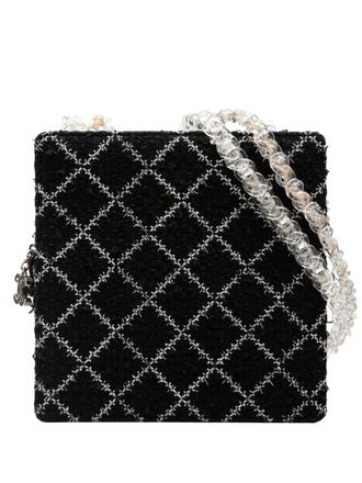 Chanel 2016-2017 Tweed and Resin Zipped Chain Shopping Bag crossbody bag - Black