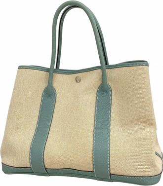 Herm&egrave;s Light Blue Toile H Tote Bag (Pre-Owned)