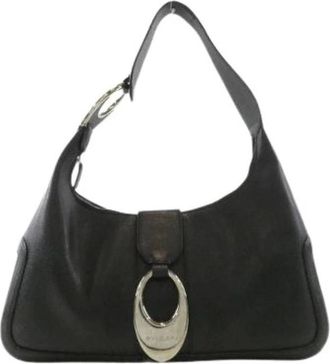 Bulgari Vintage, unisex, Zwart, ONE Size, Leer, Pre-owned Leren Schoudertas