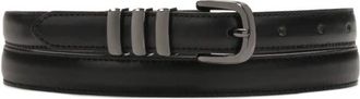 Kazar Zwarte smalle riem met pistool metalen gesp - Dames - Riemen - Zwart - 90 CM - Leer - Accessoires