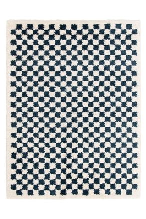 AFK Living Alfombra de pelo alto suave y c&oacute;moda azul 160 x 213 cm