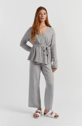 Chinti and Parker Lightweight Wool-Cashmere Wrap Cardigan in Light Grey at Nordstrom, Size X-Small