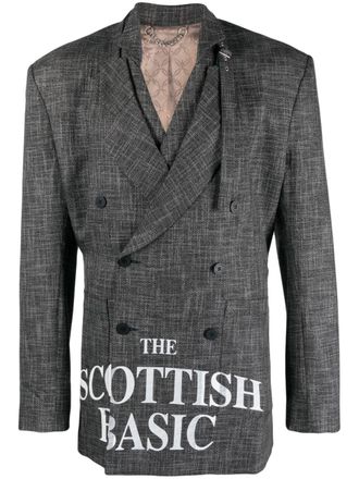 Charles Jeffrey Loverboy detachable-apron double-breasted blazer - Grey