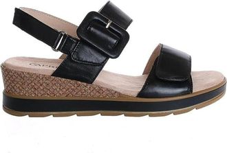 Caprice Elegante Zwarte Sandaal met Innovatieve Technologie - Dames - Sleehakken - Zwart - 39 EU - Leer - Schoenen