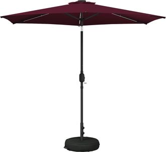 vidaXL Parasol De Jard&iacute;n Con Luces Led Y Base 270 X 270 Cm Poli&eacute;ster Vidaxl