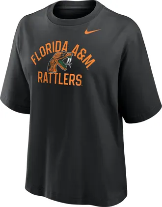 Nike Womens College (Florida A&M University) Boxy T-Shirt in Black | W11668FAMU26-BLK