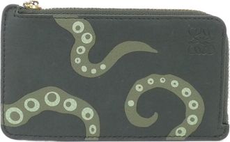 Loewe Khaki Leather Coin Purse/Coin Case (Pre-Owned)