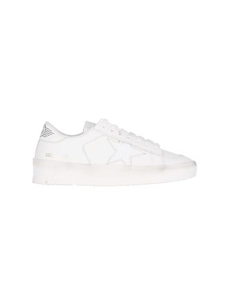 Golden Goose White Stardan Worn Calf Leather Sneakers