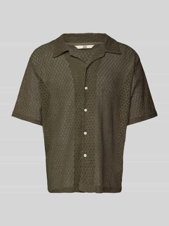 Redefined Rebel Regular Fit Freizeithemd mit Lochmuster Modell MADDEN in Dunkelbraun, Gr&ouml;&szlig;e L