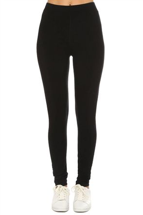 Majestic Filatures Long Solid Legging In Noir