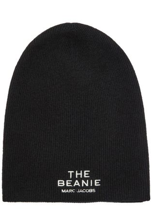Marc Jacobs The Beanie Logo Merino-blend Beanie - Black - One Size
