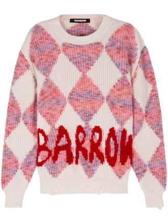 Barrow argyle-pattern jumper - Pink