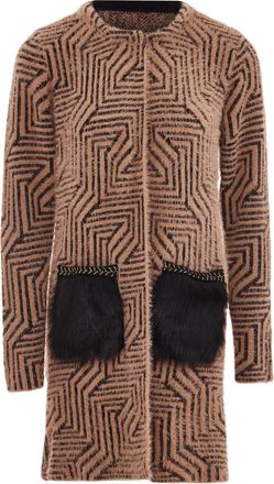 Faina Vest Dames Donker roze zwart