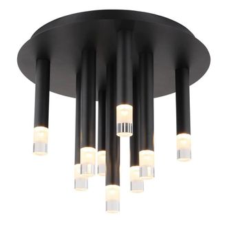 Netlighting Ryan Multi Arm Semi Flush Ceiling Lamp Matt Black 9x G9