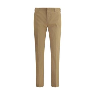 Pantaloni Torino Broeken, Heren, Beige, S, Katoen, Katoenen Broek met Verborgen Sluiting