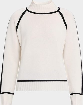 Max Mara Pescara Wool-Cashmere Stripe-Trim Sweater