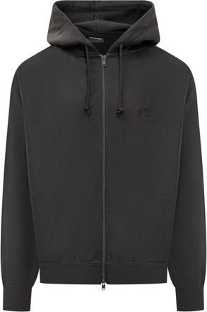 Yohji Yamamoto Zwarte volledige rits hoodie voor sportieve outfits - Heren - Vesten met rits - Zwart - M - Hoodies & sweatvesten
