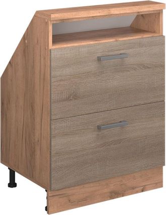 Vicco Armario Para Techo Inclinado Rion, Roble Sonoma/goldkraft, Con 2 Cajones, Vicco