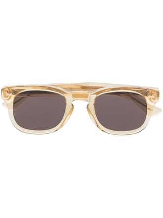 Gucci GG0182S zonnebril met vierkant montuur - Geel
