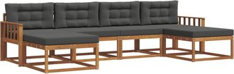 vidaXL Conjunto De Sof&aacute;s De Exterior 6 Uds. Natural Y Antracita Vidaxl