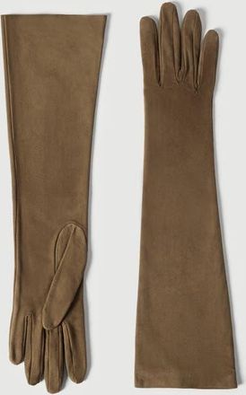 Brunello Cucinelli Suede long gloves in Origano at Nordstrom, Size X-Large