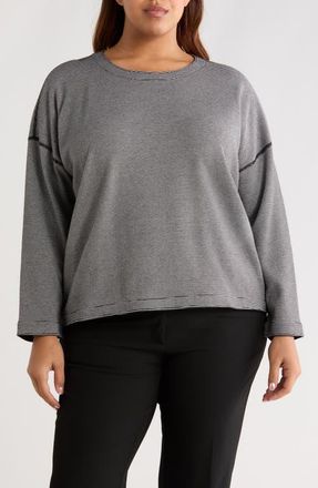 Eileen Fisher Reversible Organic Cotton Top in Black/Ivory at Nordstrom, Size 1 X