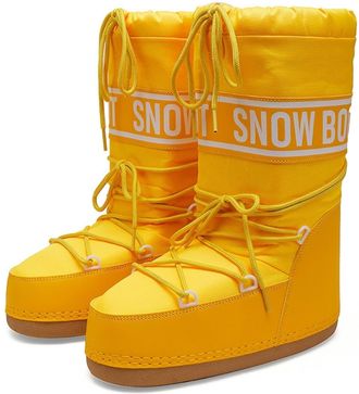 Generic Womens Winter Skiing Fur Duck Boots Waterproof Non-Slip Mid Calf Ankle Booties With Removable Insoles For Snow Hiking(Gold,4.5)