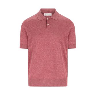 Brunello Cucinelli Brunello Cucinelli, Polo Shirts, male, Pink, Size: XL Piqu&eacute; Polo Shirt