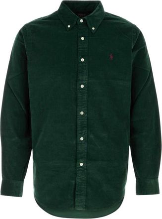 Polo Ralph Lauren Custom Fit Corduroy Shirt - Heren - Casual Overhemden - Groen - M - Katoen - Overhemden