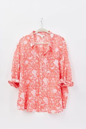 Hat Attack Printed Beach Shirt in Flora Coral at Nordstrom