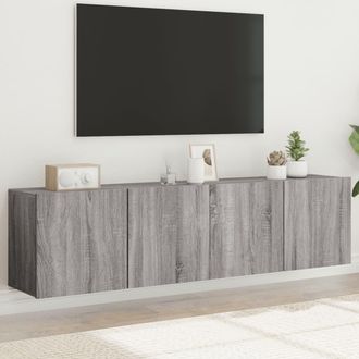 vidaXL Vidaxl - Muebles Para Tv De Pared 2 Unidades Gris Sonoma 80x30x41 Cm