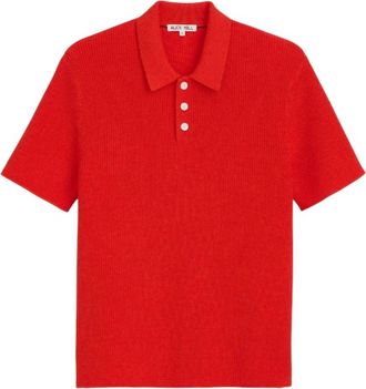 Alex Mill Mens Jayce Polo Sweater In Hot Chili