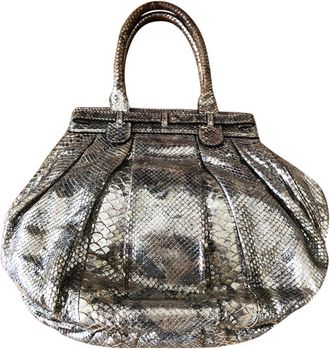 Zagliani silver python bag